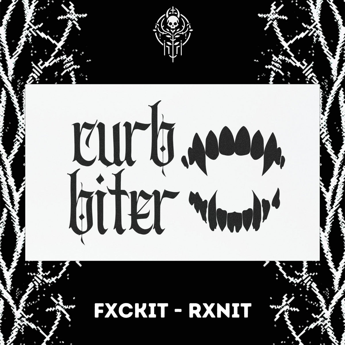 Curb Biter Goth Black on White Car Magnets