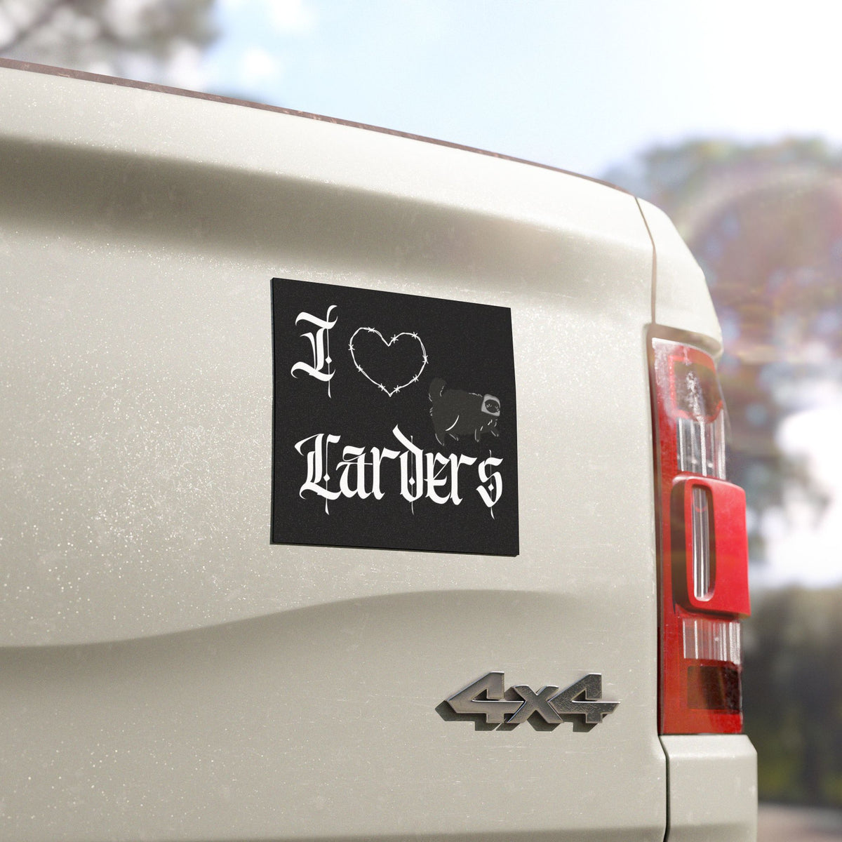 'I Love Larders" 5" x 5" Car Magnet