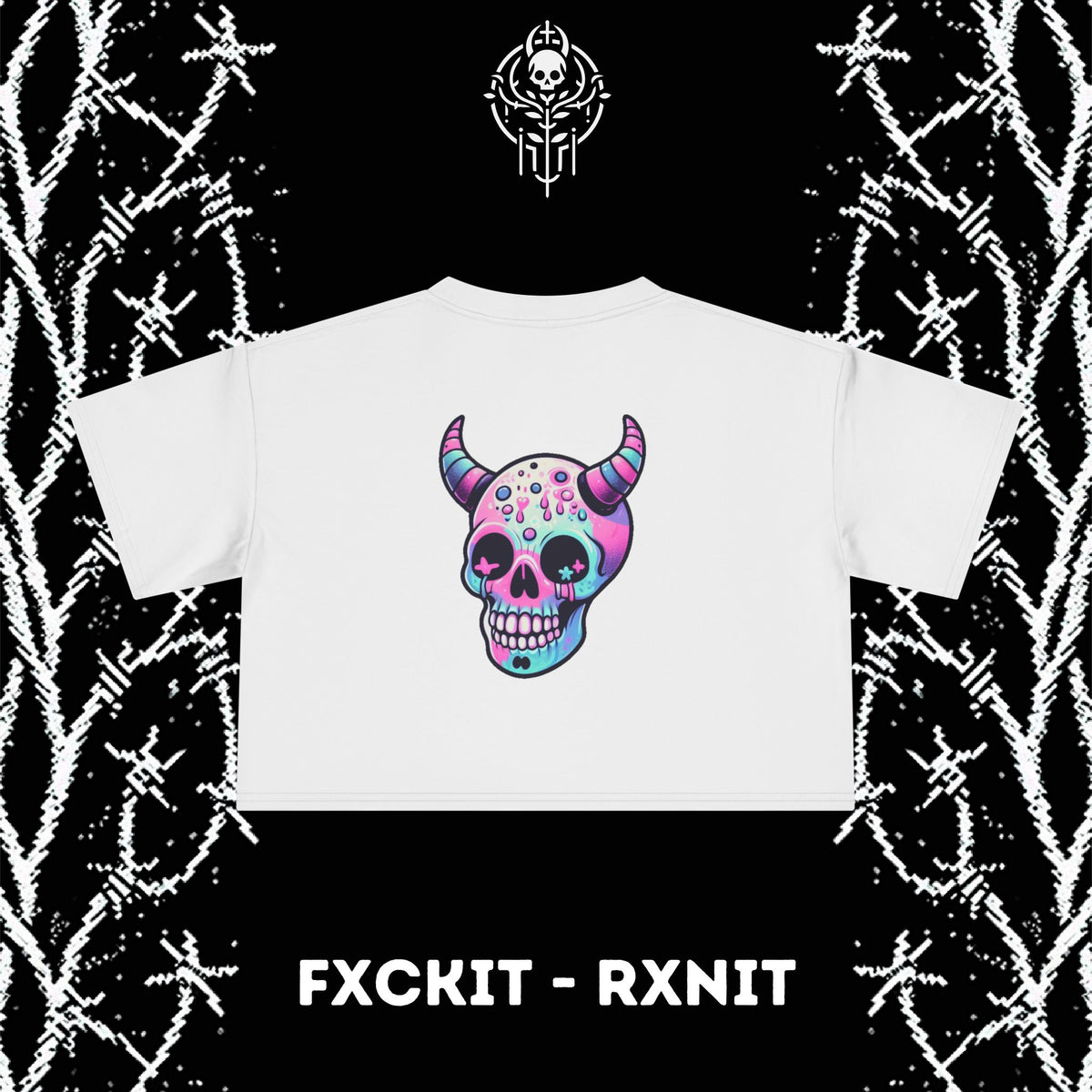 Cute Asf Skull Crop Tee