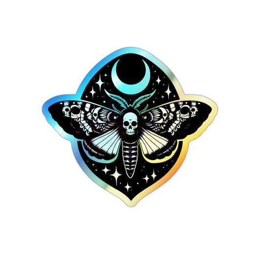 Holographic Gothic Moth Sticker