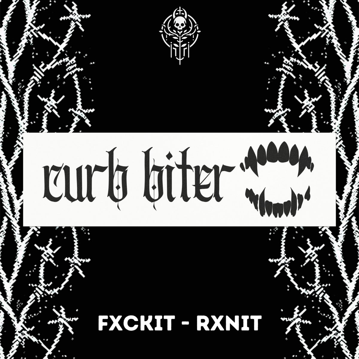 Curb Biter Goth Black on White Car Magnets