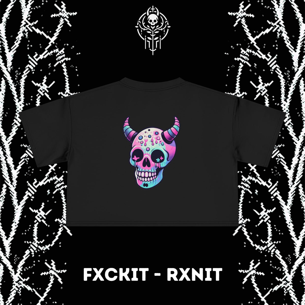 Cute Asf Skull Crop Tee