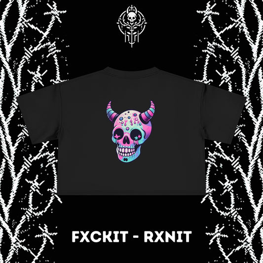 Cute Asf Skull Crop Tee