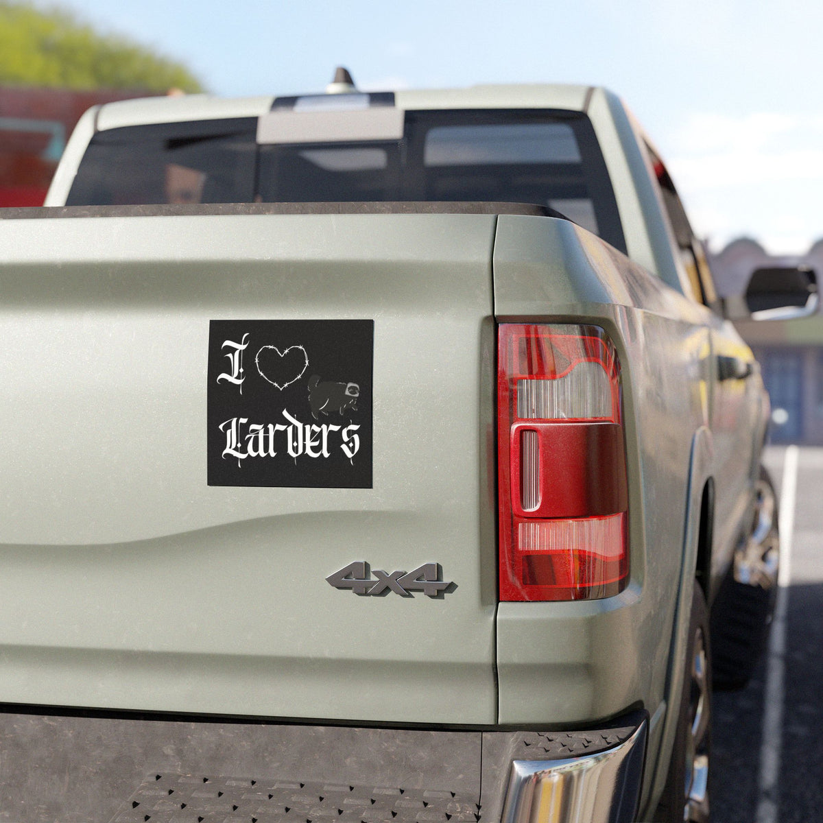 'I Love Larders" 5" x 5" Car Magnet