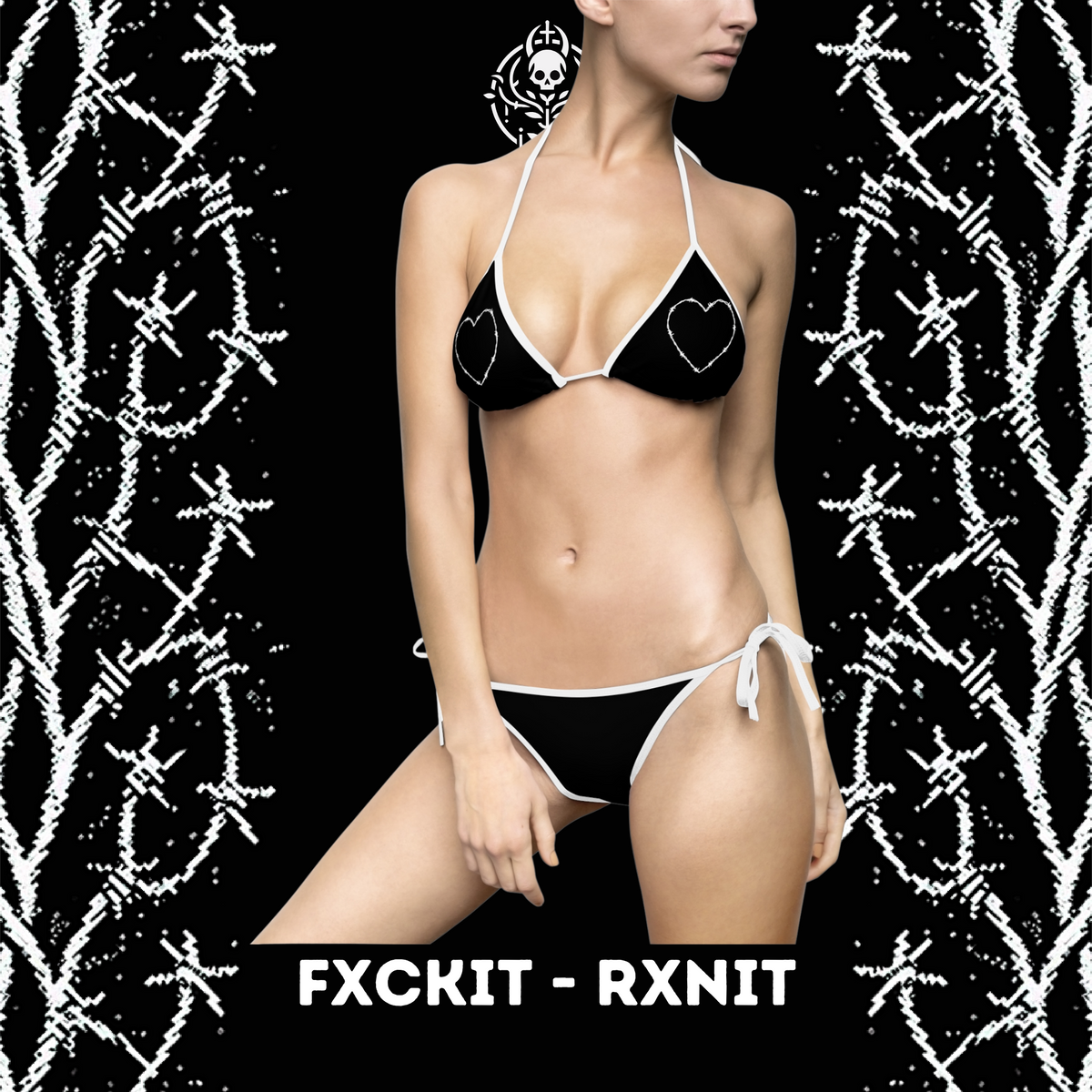 'Try Me' Barbed Wire Gothic Bikini