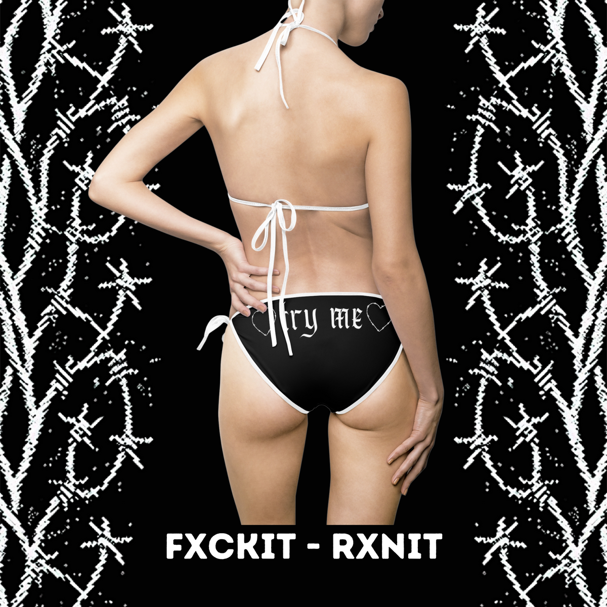 'Try Me' Barbed Wire Gothic Bikini