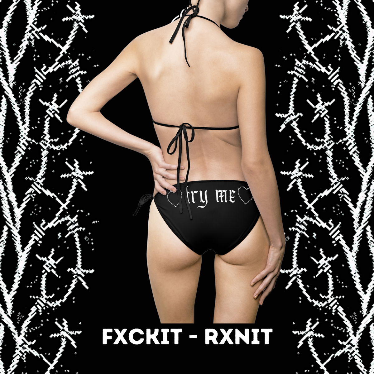 'Try Me' Barbed Wire Gothic Bikini